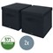 Leitz Fabric Storage Box with Lid, Twinpack, Large, Grey