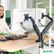 Leitz Ergo Dual Monitor Arm, Adjustable Height and Tilt, Dark Grey