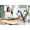 Leitz Ergo Dual Monitor Arm, Adjustable Height and Tilt, Dark Grey