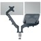 Leitz Ergo Dual Monitor and Laptop Arm, Adjustable Height and Tilt, Dark Grey