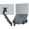 Leitz Ergo Dual Monitor and Laptop Arm, Adjustable Height and Tilt, Dark Grey