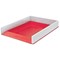 Leitz Wow Self-stacking Letter Tray, White & Red Leitz Wow Self-stacking Letter Tray, White & Red