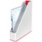 Leitz Wow Plastic Magazine File, White & Red
