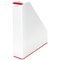 Leitz Wow Plastic Magazine File, White & Red
