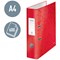 Leitz Wow A4 Lever Arch File, 80mm Spine, Red, Pack of 10