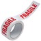 Vinyl Tape Printed Fragile 50mmx66m White Red (Pack of 6) PPVC-FRAGILE