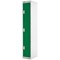 Three Compartment Locker, 300x300x1800mm, Green Door