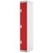 Three Compartment Locker, 300x300x1800mm, Red Door