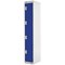Four Compartment Locker, 300x300x1800mm, Blue Door