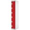 Six Compartment Locker, 300x300x1800mm, Red Door