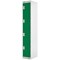 Four Compartment Locker, 300x450x1800mm, Green Door