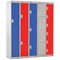 Express Standard Locker, 3 Door, 300x300x1800mm, Light Grey/Blue