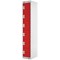 Six Compartment Express Standard Locker, 300x300x1800mm, Red Door