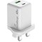 MediaRange GaN Fast Charging Adapter UK Plug, 1xUSB-C and 1xUSB-A, 45W, White