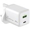 MediaRange GaN Fast Charging Adapter UK Plug, 1xUSB-C and 1xUSB-A, 45W, White