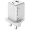 MediaRange GaN Fast Charging Adapter UK Plug, 1xUSB-C and 1xUSB-A, 45W, White