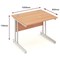 Impulse 1000mm Rectangular Desk, Silver Cantilever Leg, Beech