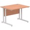 Impulse 1000mm Rectangular Desk, Silver Cantilever Leg, Beech