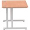 Impulse 1000mm Rectangular Desk, Silver Cantilever Leg, Beech