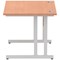 Impulse 1000mm Rectangular Desk, Silver Cantilever Leg, Beech