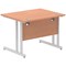 Impulse 1000mm Rectangular Desk, Silver Cantilever Leg, Beech