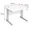 Impulse 1000mm Rectangular Desk, Silver Cantilever Leg, White Impulse 1000mm Rectangular Desk, Silver Cantilever Leg, White
