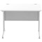 Impulse 1000mm Rectangular Desk, Silver Cantilever Leg, White