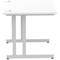 Impulse 1000mm Rectangular Desk, Silver Cantilever Leg, White