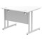 Impulse 1000mm Rectangular Desk, Silver Cantilever Leg, White