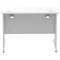 Impulse 1000mm Rectangular Desk, Silver Cantilever Leg, White