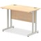 Impulse 1000mm Rectangular Desk, Silver Cantilever Leg, Maple
