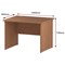Impulse 1000mm Rectangular Desk, Panel End Leg, Beech