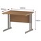 Impulse 1000mm Rectangular Desk, Silver Cantilever Leg, Oak