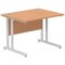 Impulse 1000mm Rectangular Desk, Silver Cantilever Leg, Oak