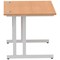 Impulse 1000mm Rectangular Desk, Silver Cantilever Leg, Oak