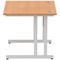 Impulse 1000mm Rectangular Desk, Silver Cantilever Leg, Oak