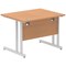Impulse 1000mm Rectangular Desk, Silver Cantilever Leg, Oak