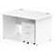 Impulse 1200mm Rectangular Desk, Panel End Leg, 2 Drawer Mobile Pedestal, White