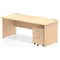 Impulse 1800mm Rectangular Desk, Panel End Leg, 2 Drawer Mobile Pedestal, Maple