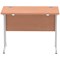 Impulse 1000mm Slim Rectangular Desk, Silver Cantilever Leg, Beech