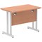 Impulse 1000mm Slim Rectangular Desk, Silver Cantilever Leg, Beech