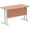 Impulse 1200mm Slim Rectangular Desk, Silver Cantilever Leg, Beech