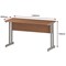 Impulse 1400mm Slim Rectangular Desk, Silver Cantilever Leg, Beech