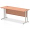 Impulse 1600mm Slim Rectangular Desk, Silver Cantilever Leg, Beech