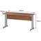 Impulse 1600mm Slim Rectangular Desk, Silver Cantilever Leg, Beech