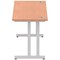 Impulse 1600mm Slim Rectangular Desk, Silver Cantilever Leg, Beech