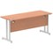 Impulse 1600mm Slim Rectangular Desk, Silver Cantilever Leg, Beech