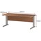 Impulse 1800mm Slim Rectangular Desk, Silver Cantilever Leg, Beech