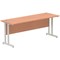Impulse 1800mm Slim Rectangular Desk, Silver Cantilever Leg, Beech