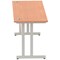 Impulse 1800mm Slim Rectangular Desk, Silver Cantilever Leg, Beech